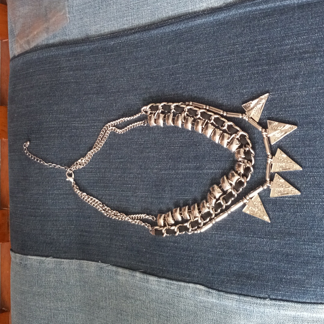 Black And Silver Tone Necklace